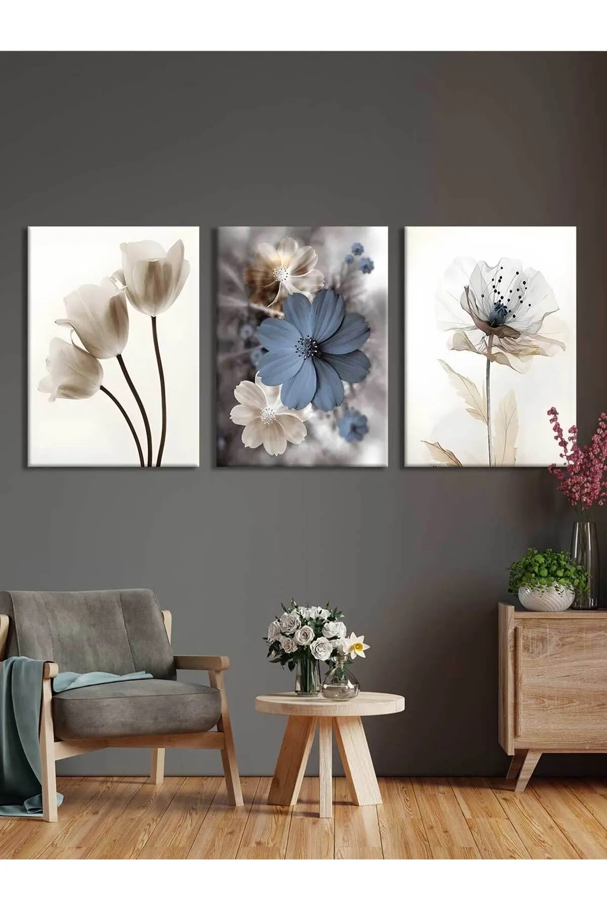 Kanvas Duvar Tablosu 3'lü Canvas Tablo Seti